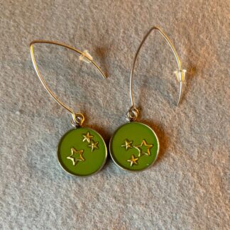 Örhängen gröna stjärnor